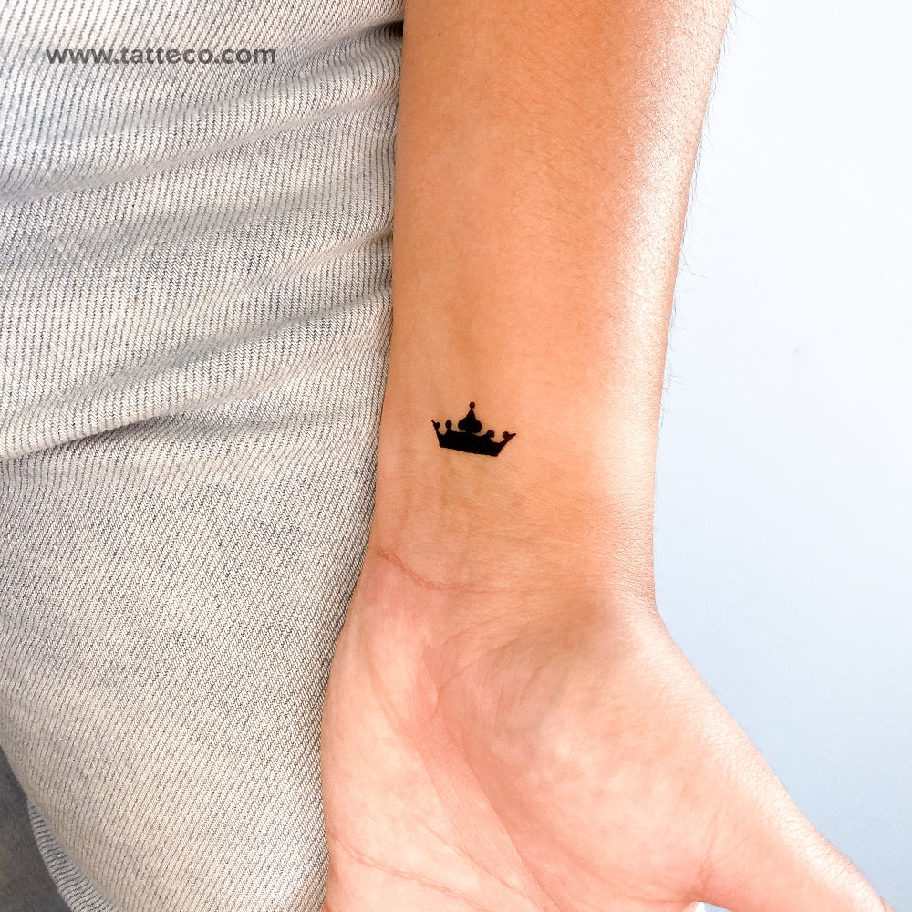 Small Black Crown Temporary Tattoo - Set of 3 – Tatteco